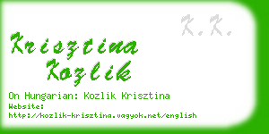 krisztina kozlik business card